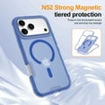thumbnail image 4 of for iPhone 17, 2 In 1 Case, Compatible with MagSafe, Air Cushions Ultra Slim Drop Protective TPU + PC Lightweight Anti-Scratch Bumper Frame Translucent Hybrid Phone Cover, Blue, 4 of 7
