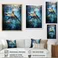 thumbnail image 4 of Designart "Marlins Jumping Fishing Majestic wall art I" Animals Floater Framed Canvas Wall Art, 4 of 7