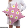 thumbnail image 5 of Ambesonne Romantic Fabric by the Yard Upholstery, Heart Shaped Eggs Design, 5 Yards, Pink Mustard and White, 5 of 5