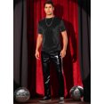 thumbnail image 2 of DARING DIVA Men's Velvet Crew Neck Short Sleeve Tee Tops Disco Velour T Shirts S Black, 2 of 6