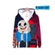 thumbnail image 3 of Sudadera con capucha con estampado 3D del juego Undertale Sans, sudadera con cremallera para niños y niñas, sudaderas unisex, sudaderas con capucha de gran tamaño a la moda para niños y dibujos animad, 3 of 5