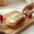 thumbnail image 3 of Cook with Color Stainless Steel Cheese Spreader Knife with Figural Fruit Ceramic Handle, Avocado, 3 of 5