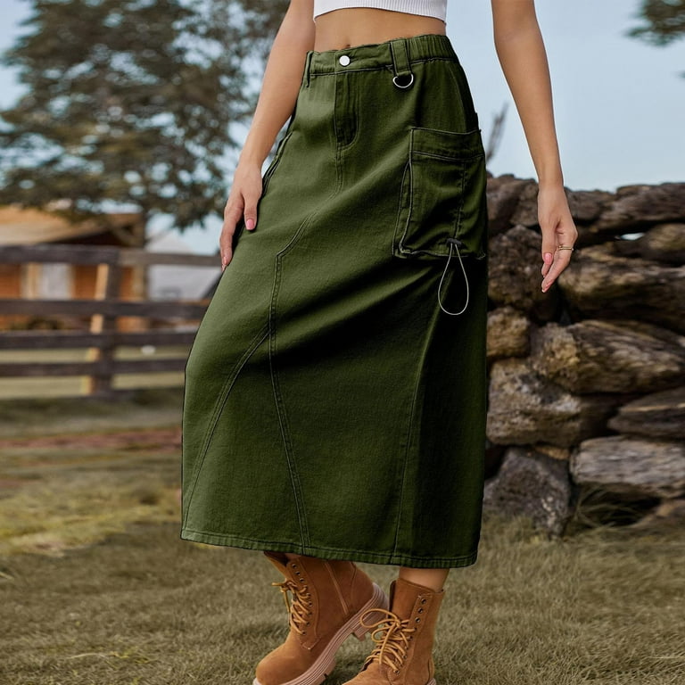 Green skirt jean outlet