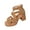 Brown, variant on Black Women S Casual Open Toe Sandals High Heels Round Toe Slip On Chunky Heel Summer Dress Shoes For Ladies