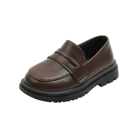 

Audeban Boy s Faux Leather Dress Shoes Wedding Nonslip Loafers Performance Breathable Round Toe Flats Shoe