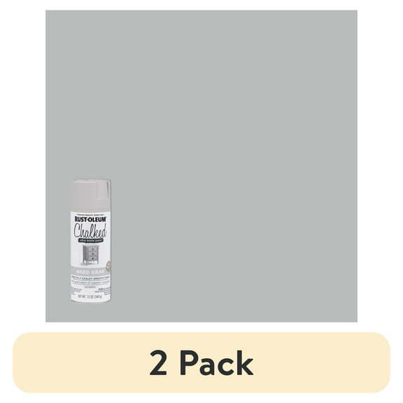 (2 pack) 6 Pack, Aged Gray , Rust-Oleum Ultra Matte Chalked Spray Paint- 12 oz