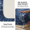 thumbnail image 4 of Flymme Navy Blue Queen Bed Sheets Set,4-Piece Botanical Print Bed Sheets for Man Women,Soft & Breathable Elegant Floral Bedding Sets, 4 of 8