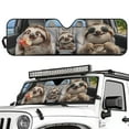 thumbnail image 2 of Uorisanigo Windshield Sunshade for 2018-2025 Jeep Wrangler JL JLU & 2020-2025 Jeep Gladiator Sloth Animal Family Car Sun Shade Sun Visor Protection Blocks UV Rays and Heat Keep Interior Cool, 2 of 7