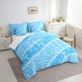 thumbnail image 3 of Erosebridal Blue Cheetah Print Bedding Full Size,Jungle Wildlife Comforter Sets with Sheets,Cute Bow Bowknot Print Bedding Sets Full Size,Super Cozy Room Decoration Reversible,7pcs, 3 of 6