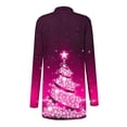 thumbnail image 4 of DDAPJ pyju Christmas Cardigan for Women Funny Snowflake Santa Print Tops Lightweight Casual Open Front Long Sleeve Cardigans Hot Pink XL, 4 of 6
