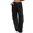 thumbnail image 2 of Xdegoge Cargo Jeans for Women High Waisted Wide Leg Baggy Y2K Denim Pants with Multi Pockets Relaxed Fit Streetwear Casual Outdoor Utility Bottoms, 2 of 5