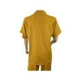 thumbnail image 5 of Men 2pc Walking Leisure Suit Short Sleeves By DREAMS 256-27 Solid Mustard, 5 of 7