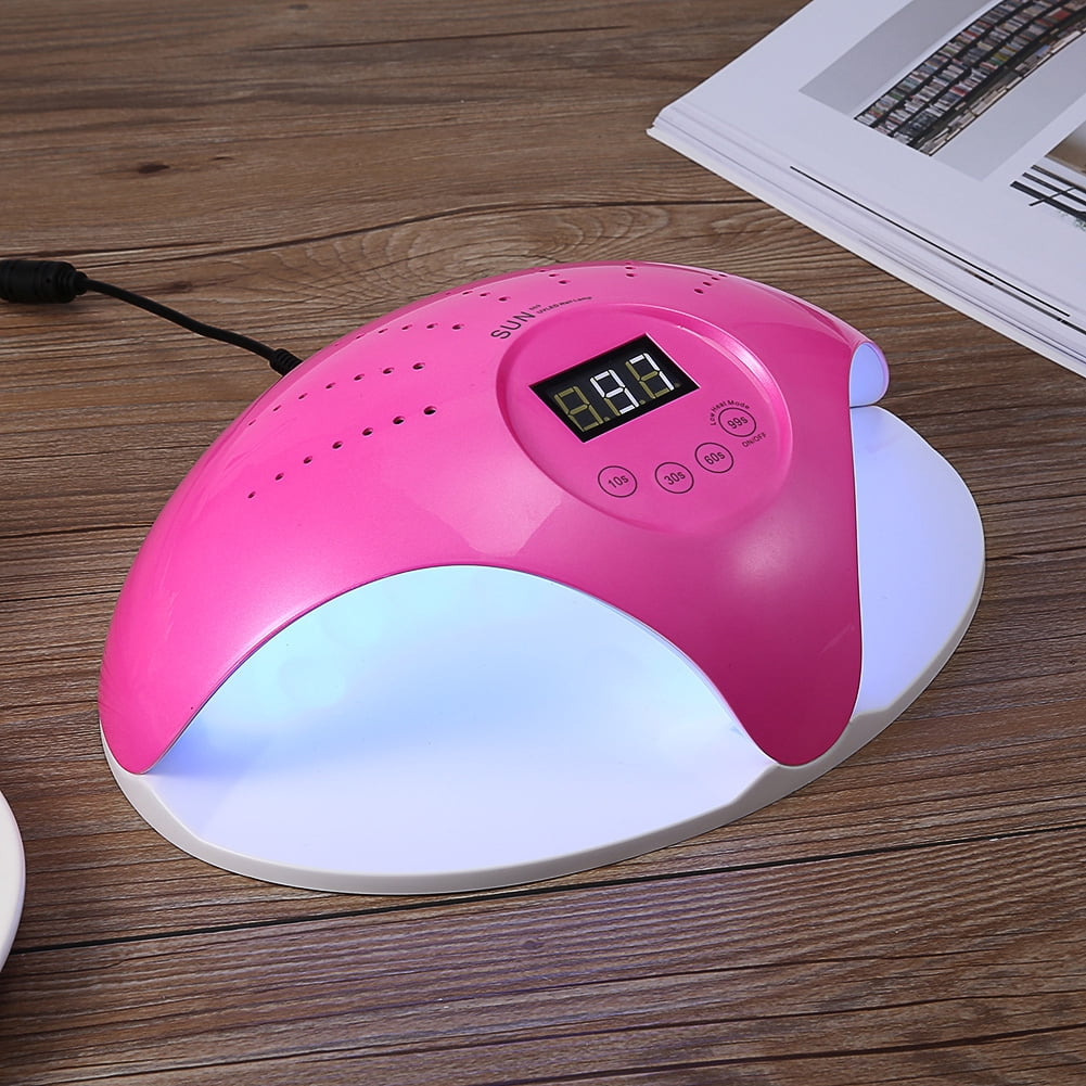 NFTIGB Professional 669 UV LED Nail Lamp Dryer Machine 48W for All Gel Polish Curing with Auto Smart Sensor, Fast Acting Rose Red US Plug (11.8 inches / 30 cm)