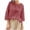 Wine, variant on BLVB Womens 3/4 Sleeve Tops Cotton Linen Shirts Crew Neck Casual Loose Fit Blouses Spring Summer Fashion Clothes