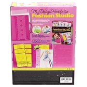 4M: KidzMaker: My Design Portfolio Fashion Studio - Design & Draw Outfits, Mix & Max Pattern Rubbing Plates, Travel Case, Arts & Craft Set, Kids 5+