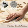 thumbnail image 6 of ODIKA 9'x12' Beige Gold Diamond Botanical Leaf Floral Washable Area Rug Traditional Geometric Squares with Nature Motifs for Master Suite, California King, Under Bed, Non-Shedding, Easy Care, 6 of 7