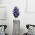 thumbnail image 2 of Nearly Natural Lavender in White Wicker Planter Artificial Plant, Purple, 2 of 4