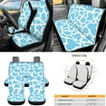 thumbnail image 3 of Yuyamidu 12 PCS Blue Cow Print Car Seat Covers Set Cute Steering Wheel Cover Seat Belt Pads Cup Coasters Chapstick Holder Key Chain Keychain Wristlet, 3 of 6