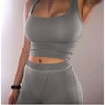 thumbnail image 3 of Women's New Short Vest Top Tight Shorts Sports Casual Suit Summer Two Piece Suit, 3 of 5