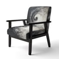 thumbnail image 3 of Designart "Black White Spiral Pattern" Upholstered Modern & Contemporary Accent Chair and Abstract Arm Chair - Multiple Color & Pattern, 3 of 7