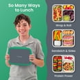 thumbnail image 3 of Bentgo Stainless Steel Lunch Box - Leak-Proof, 3 Compartments, 4.3-Cup Capacity, Ideal for Kids 3+, Teens & Adults, Durable, Reusable (Gray Leaf), 3 of 8