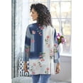 thumbnail image 3 of Sagefinds Floral Kimono Jacket, Women’s Cardigan, Open Front Loose Cover up Top, 3/4 Sleeves - 1X, 3 of 9
