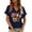 Navy, variant on AUNVITO Women's Carnival V-Neck Short Sleeve T-Shirt with Fun-Themed Print Casual Comfortable Fit
