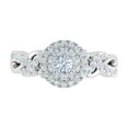 thumbnail image 3 of 3/4 Carat Diamond Halo Ring in 10K White Gold - IGI Certified (Ring Size 10), 3 of 4
