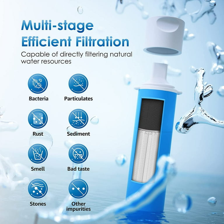 Waterdrop Water Filter Straw, Portable Camping Filtration System, Drinking  Water Purifier for Emergency Hiking Travel Backpacking 