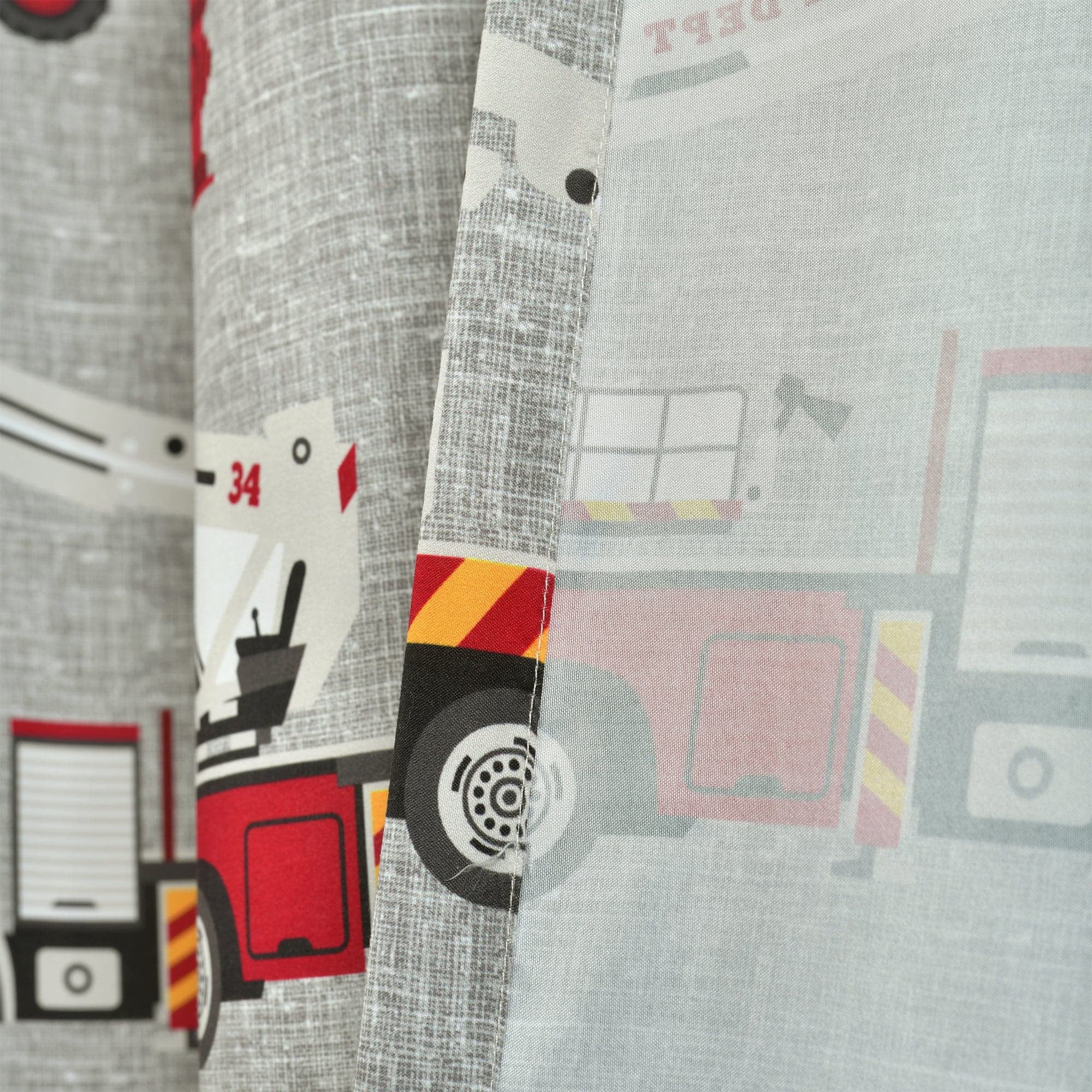 Make A Wish Fire Truck Window Curtain Panels, 84-inches in L, Set of 2