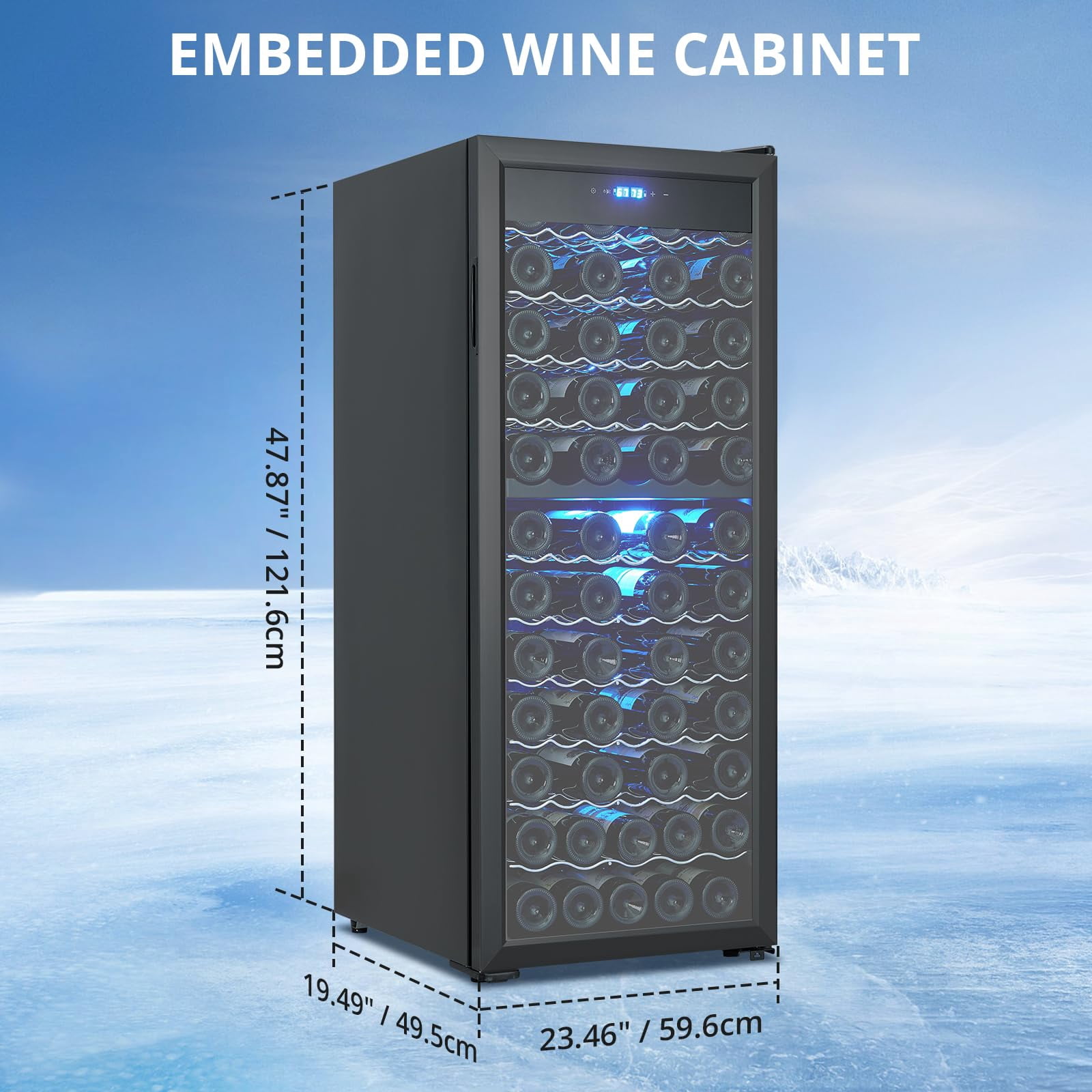 2025 New 80 Bottle Compressor Wine Cooler Refrigerator, Wine Fridge with Adjustable Shelves & Digital Temperature Display, 41-64℉, Large Freestanding Wine Cellar for Red White Wine, Champagne, Beer