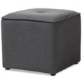 thumbnail image 1 of Baxton Studio Corinne 16" Square Ottoman in Dark Gray, 1 of 6