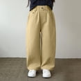 thumbnail image 4 of Riecok Wide Leg Pants for Boys Elastic Waist Pants Lightweight Solid Pull on Trousers Casual Outerwear with Pockets, 4 of 8