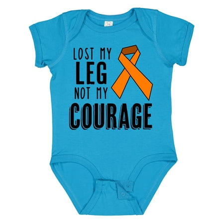 

Inktastic Lost My Leg Not My Courage Limb Loss Awareness Orange Ribbon Gift Baby Boy or Baby Girl Bodysuit