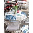 thumbnail image 5 of Outdoor Tablecloth with Umbrella Hole for Patio/Picnic/Party/Camping, Blue Coastal Waterproof Table Cloth Round Cover Washable, Starfish Shell Coral Summer Beach Ocean (Dia 54"), 5 of 9