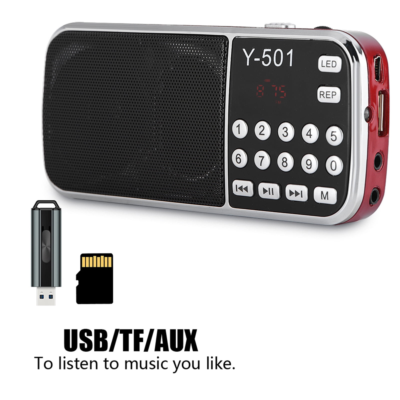 Radio FM, 87,5‑108MHz Radio FM estéreo Tarjeta TF Radio Altavoz FM ...