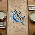 thumbnail image 5 of Table Runners 72 Inches Long Dress Scarves, Vintage Whale Farmhouse Kitchen/Dining Table Runner, Coffee Tablerunners, Brown Nautical Anchor Bubbles Coastal 14x72 Inch, 5 of 9