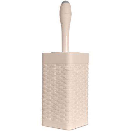 Square Toilet Brush with Soap Dispenser Palm Luxe Style Grey