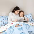 thumbnail image 5 of jejeloiu Blue Coquette Bow 7-Piece Bedding Comforter Set Kids,Western Cow Print Cowgirl Boots King Bedding Sets For Girls,Reversible, 5 of 7