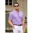 thumbnail image 2 of COOFANDY Men's Short Sleeve Button Down Shirt Muscle Fit Mandarin Collar Shirts Business Casual Outfits, 2 of 6