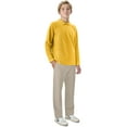 thumbnail image 6 of Classroom School Uniforms Adult Long Sleeve Pique Polo CR835X, S, Gold, 6 of 7