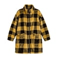 thumbnail image 4 of ZZkhGO Women's Winter Plaid Button‑Front Lapel Velvet Winter Jacket with Side Pockets Mid‑Length Double‑Sided Warm Coat, 4 of 6