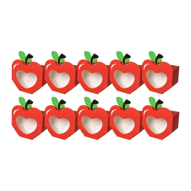 10 cajas plegables para dulces, de papel, para regalo, portátiles y versátiles, para fiestas. Rojo