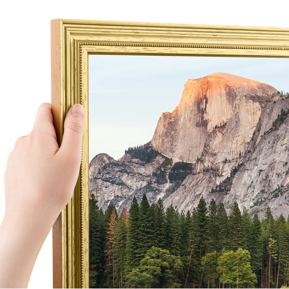 ArtToFrames 4" x 6" Gold Picture Frame, 4x6 inch Gold Wood Poster Frame (WOM-4159), Pack