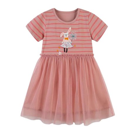 

Aolyty Toddler Girls Rabbit Short Dress Summer Tulle Dresses 3T