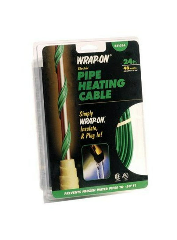 Wrap-On Pipe Heating Cable - 60-Feet, 120 Volt, Built-in Thermostat, Low Wattage - 31060