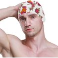 thumbnail image 3 of FYBTO Swimming Cap Classic Red Rooster Butterfly Flowers Unisex Adult FYBTO Polyester, 3 of 4
