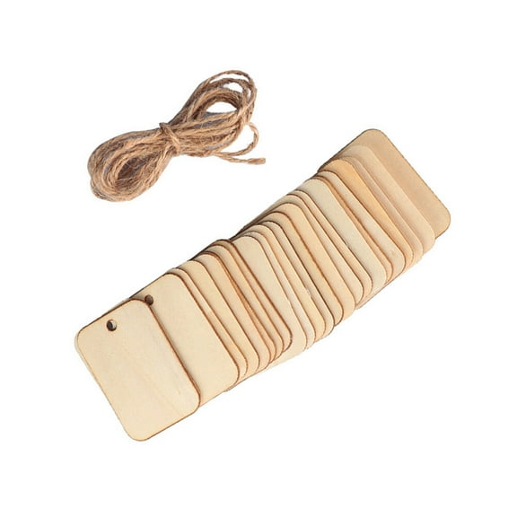 WHAMVOX Khaki Hanging Tags for DIY Crafts Well Made of Synthetic Material Lightweight Durable with Rope 52 x 34 x 2mm