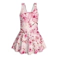 thumbnail image 3 of Xoenoiee Cherry Blossom Print Girls One Piece Swimsuit Swimwear with Skirt Sleeveless Swimsuits Swim Dress Quick Dry Bathing Suits for Beach, Size 3-4 Years, 3 of 7