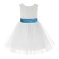 thumbnail image 2 of Ekidsbridal White Backless Lace V-Back Holy Communion Baptism Christening Dress for Flower Girls 206T S, 2 of 3